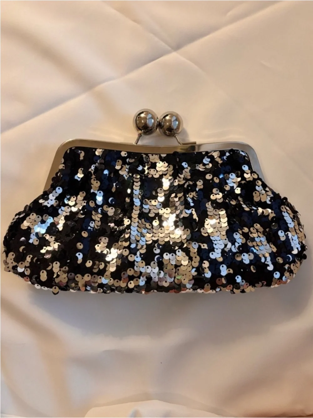 Black Sequin Clutch Evening Bag | Champagne & City Lights Collection - Picture 4 of 8